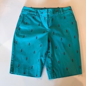 Embroidered Rose Blue Talbot Walking Shorts